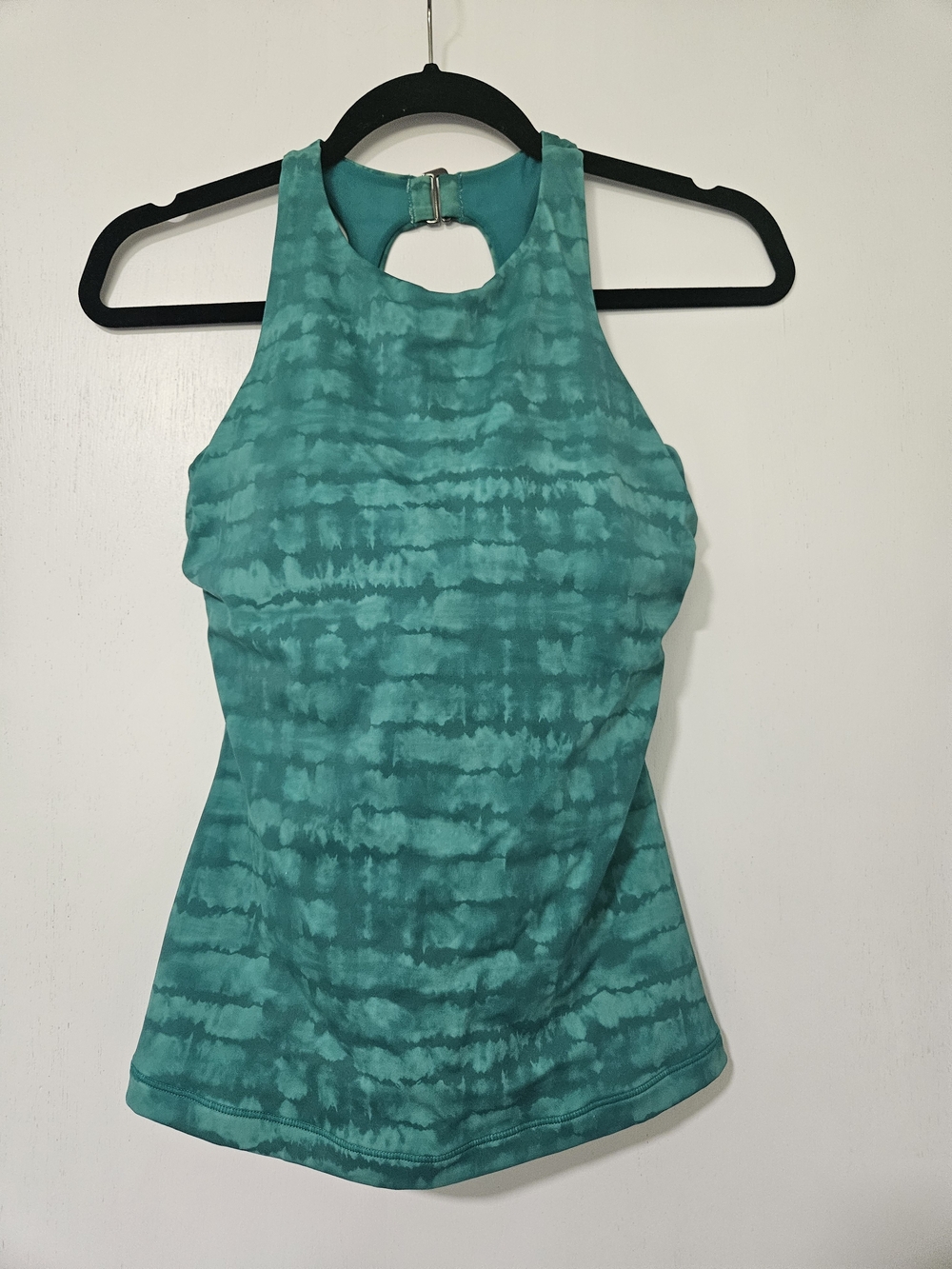 Athleta Maldives Tankini Top 32D/DD Teal Tie Dye Swim Top Built In Bra
